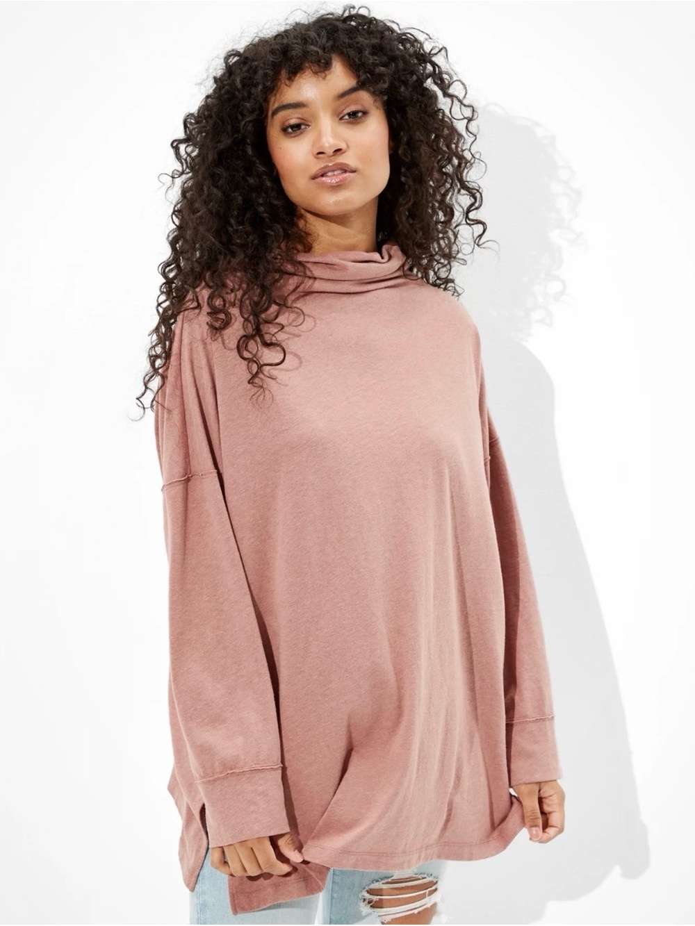 Aerie Oversized Sweatshirt Mauve, size M, like new!